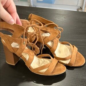 Elegant Tan Suede Women's Heels